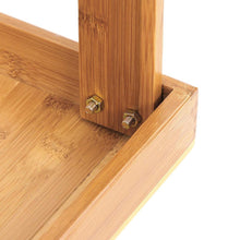 Load image into Gallery viewer, Shoe Bench Rack 2-Tier Natural Bamboo Shelf Organizer Entryway Storage Wood Seat