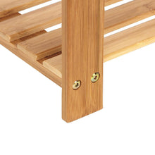 Load image into Gallery viewer, Shoe Bench Rack 2-Tier Natural Bamboo Shelf Organizer Entryway Storage Wood Seat